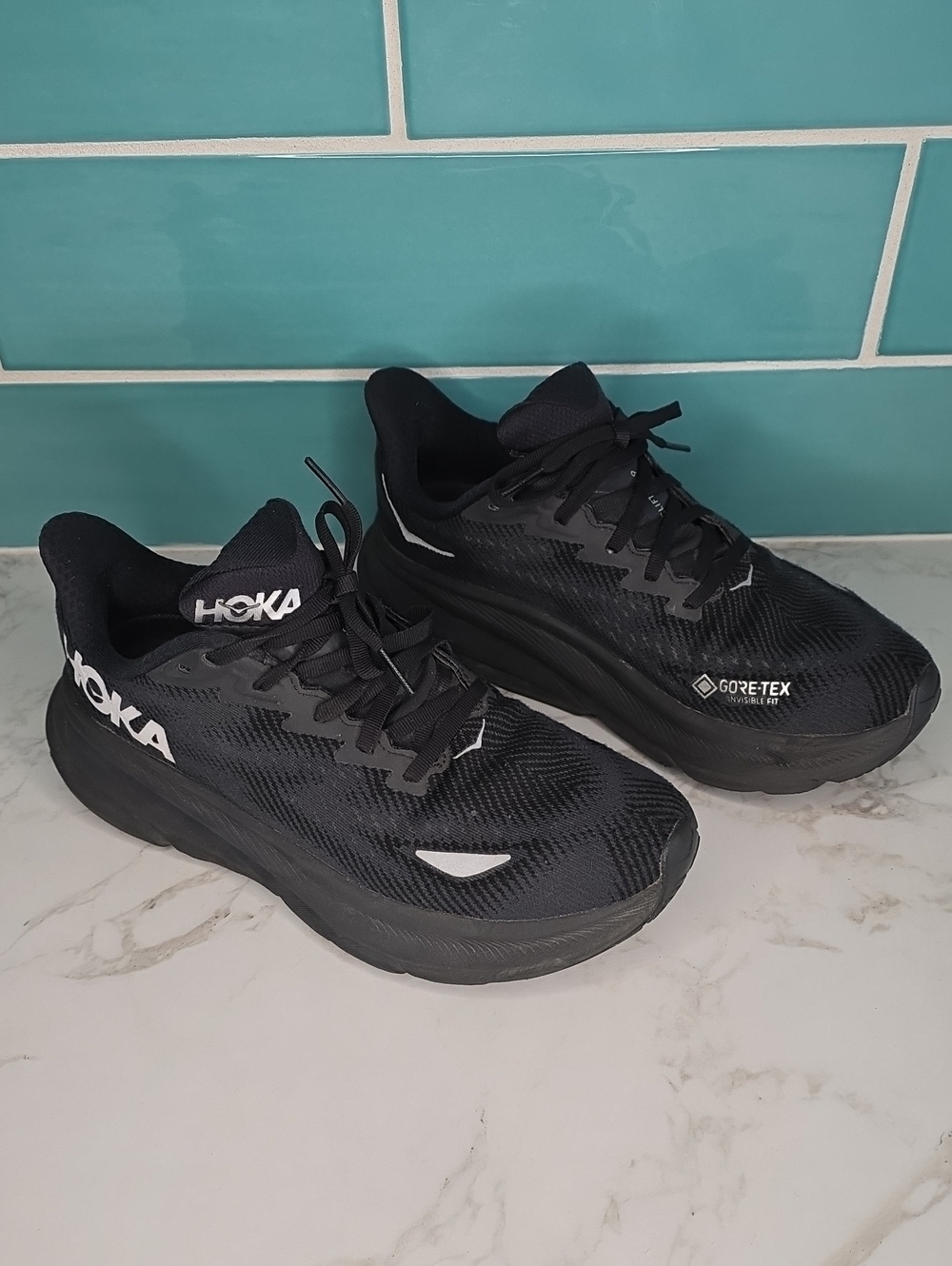 Hoka Women's Black Athletic Running Shoes with Gore‑Tex
